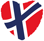 Hjärta Norge Flagga Folieballong