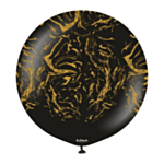 Premium Stor Latexballong Nebula Svart/Guld