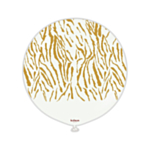 Premium Stor Latexballong Safari Vit/Guld