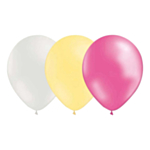 Latexballonger Elfenben/Metallic rosa