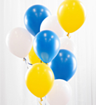 Ballongbukett Gul/Blå