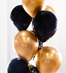 Ballongbukett Svart/Guld
