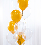 Ballongbukett Genomskinlig/Guld