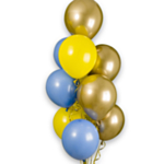 Premium Ballongbukett Blå/Gul/Guld