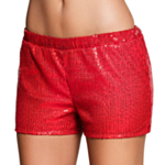 Paljett Hotpants Röd