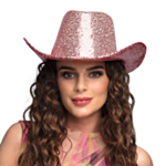 Glitter Cowboyhatt Ljusrosa