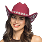 Stjärnblomma Cowboyhatt Mörkröd