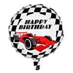 Racerbil Happy Birthday Folieballong