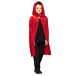 Velour Barncape Röd