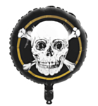 Dödskalle Folieballon Guld/Svart