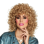 80-tal Lockig Peruk Blond