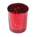 Glas Värmeljushållare Metallic Röd