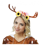 Renhorn Hårband Med Blommor