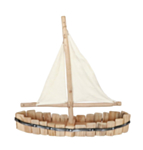 Maritimt Träskepp Centerpiece Natur