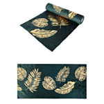 Velour Guldblad Bordslöpare Mörkgrön