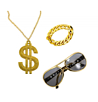 Pimp Glasögon, Halsband & Armband Set