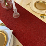 Glitter Premium Bordslöpare Mörkröd
