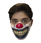 Leende Clown Halvmask Latex