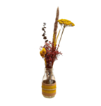 Torkade Blommor I Glasvas Gul