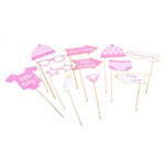 Babyshower Photobooth Selfie Props Ljusrosa
