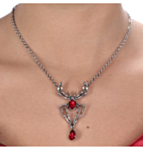 Spindel Halsband Röd Juvel