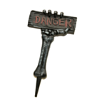 Zombiehand Med Danger Skylt Grå