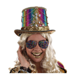 Carnival Hög Hatt Regnbåge