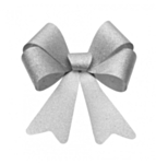 Glitter Dekorationsrosett Silver