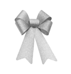 Glitter Dekorationsrosett Silver