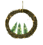 Rattan Julkrans Med Ljusslinga