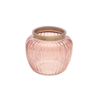 Rund Räfflad Ljusstake Rosa
