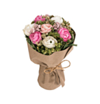 Konstgjord Rosbukett Vit/Rosa