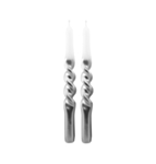 Metalliska Spiral Stearinljus Vit/Silver