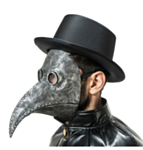 Plague Doctor Latexmask Svart