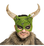 Monster Med Horn Mask Grön