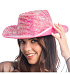 Glitter Cowboyhatt Rosa