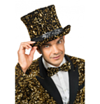 Glitter Hög Hatt Guld