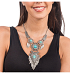 Bohemiskt Festivalhalsband Turkos