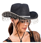 Strass Cowboyhatt Svart