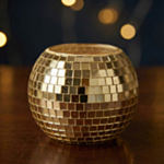 Discokula Värmeljushållare Guld