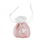 Broderad Tygpåse Ljusrosa