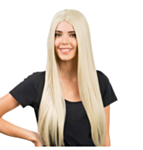 Lång Platt Peruk Blond