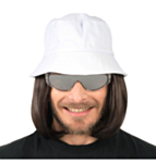 Peruk Med Vit Bucket Hat