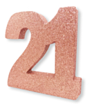 21 År Bordsdekoration Glitter Roséguld