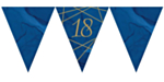 18 År Navy & Gold Vimpelgirlang