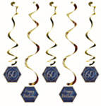 60 År Spiraler Navy & Gold Geode