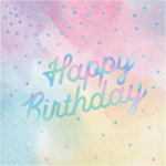 Skimrande Happy Birthday Servetter