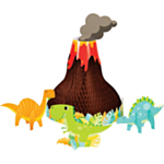 Honeycomb Bordsdekoration Dinosaurie