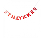 Tillykke Girlang Röd