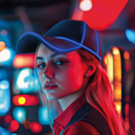 Neon LED Keps Blå